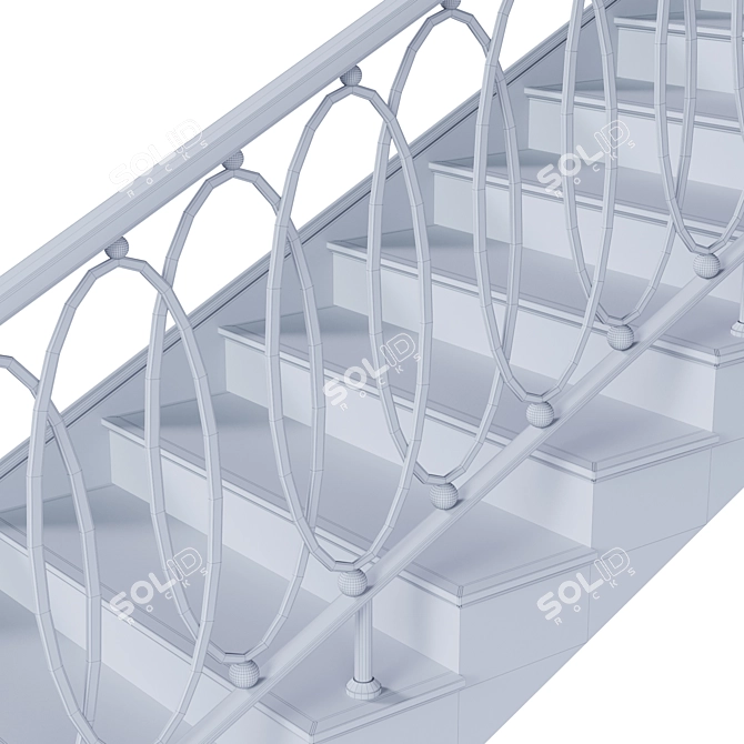 Art Deco Style Staircase 02 3D model image 5