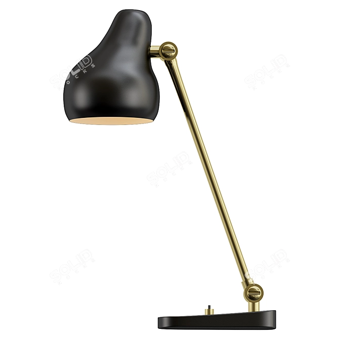 Modern Black Table Lamp VL38 3D model image 1