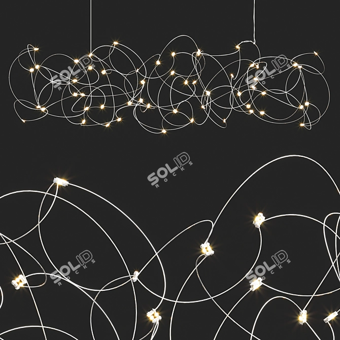 Modern LED Metal Chandelier 3D model image 1