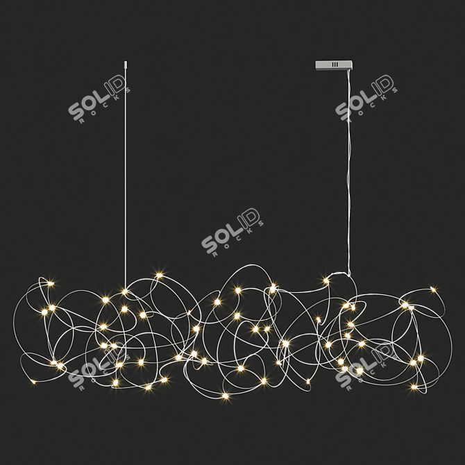 Modern LED Metal Chandelier 3D model image 3