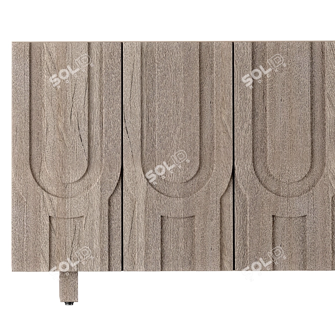Rustic Media Console - Grey Wood 3D model image 2