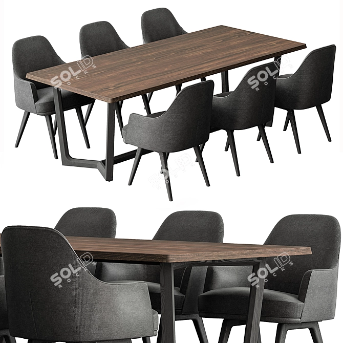 Elegant Dining Set 28 3D model image 1