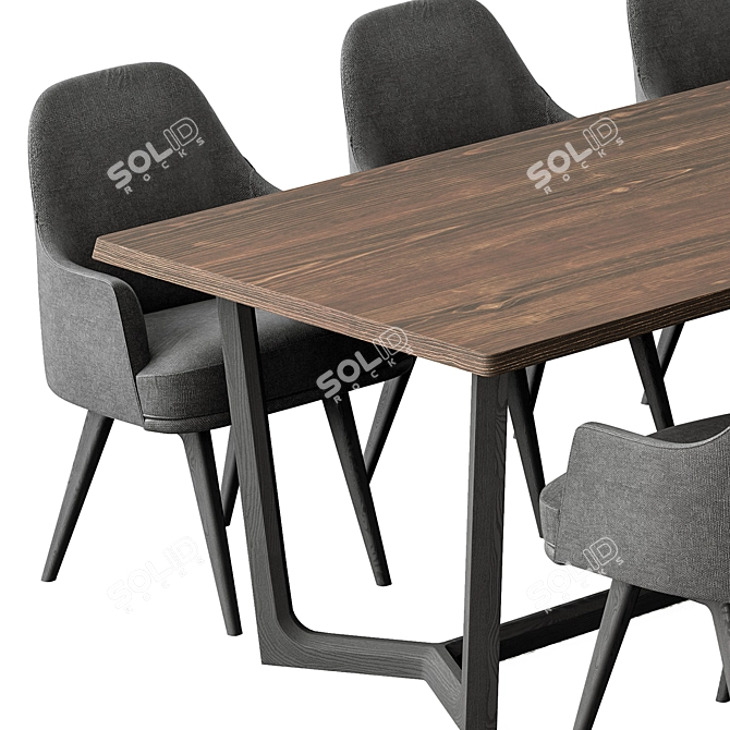 Elegant Dining Set 28 3D model image 3