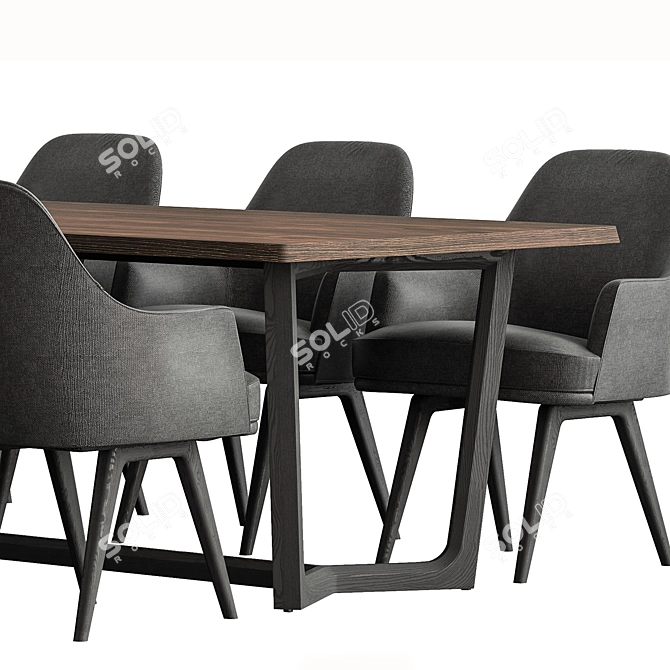 Elegant Dining Set 28 3D model image 4