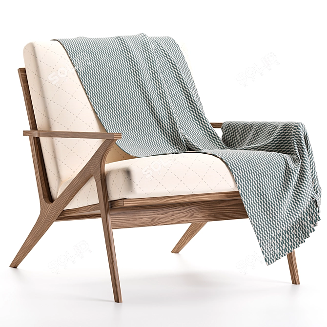 Crate & Barrel Cavett Armchair 3D model image 3