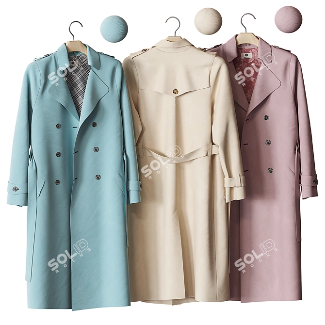 Boca Hanger Trench Coat Set 3D model image 2