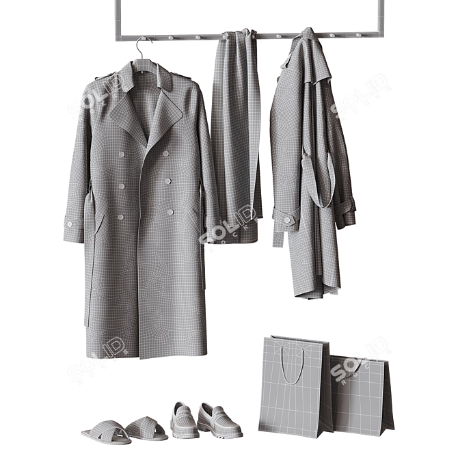 Boca Hanger Trench Coat Set 3D model image 7