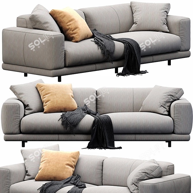 Modern Italian Sofa 3D Model 3D model image 1