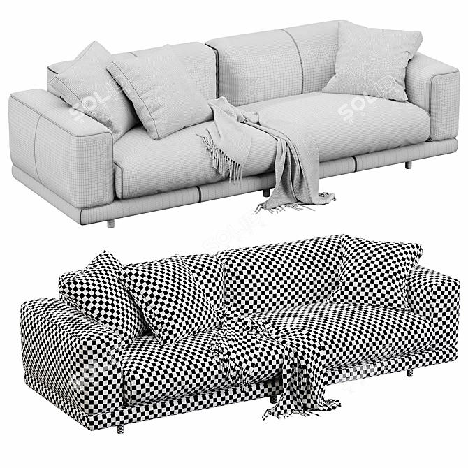 Modern Italian Sofa 3D Model 3D model image 7