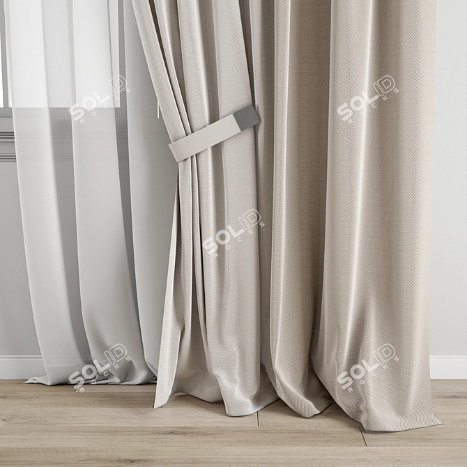 Detailed Curtain Model 3D Archive 3D model image 2