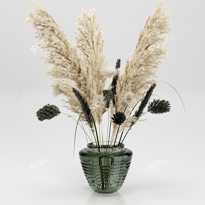 Pampas Grass Decorative Bouquet 3D model image 1