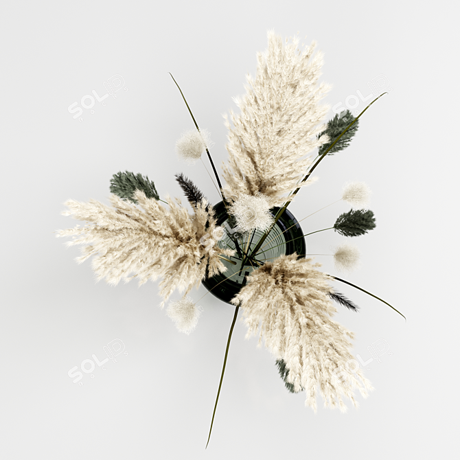 Pampas Grass Decorative Bouquet 3D model image 3