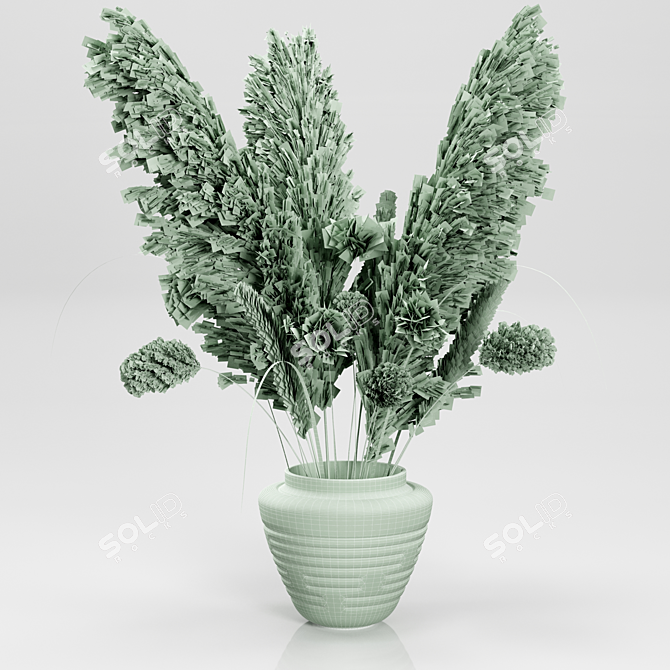 Pampas Grass Decorative Bouquet 3D model image 4