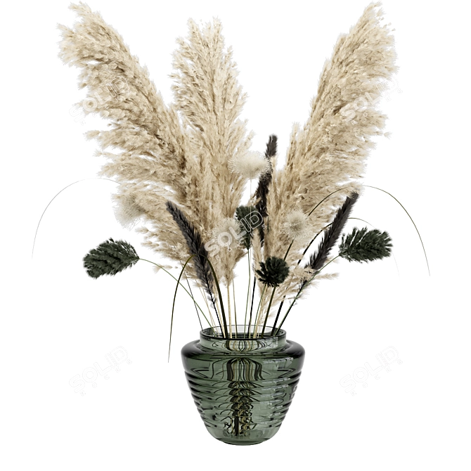 Pampas Grass Decorative Bouquet 3D model image 5