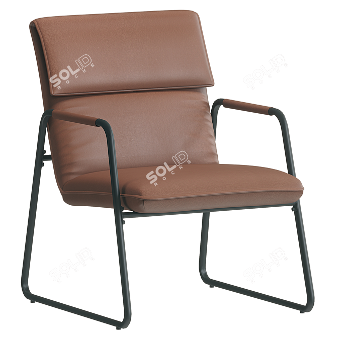 Streamlined Modern Lounge Chair 3D model image 1