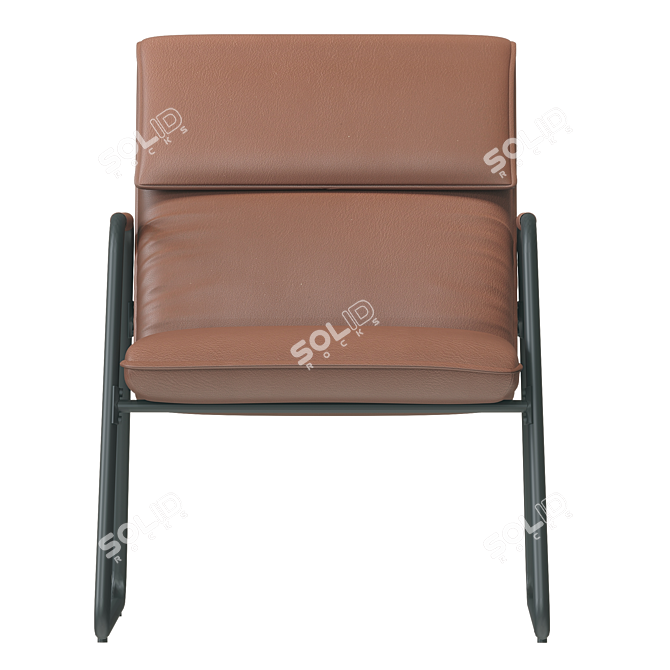 Streamlined Modern Lounge Chair 3D model image 3