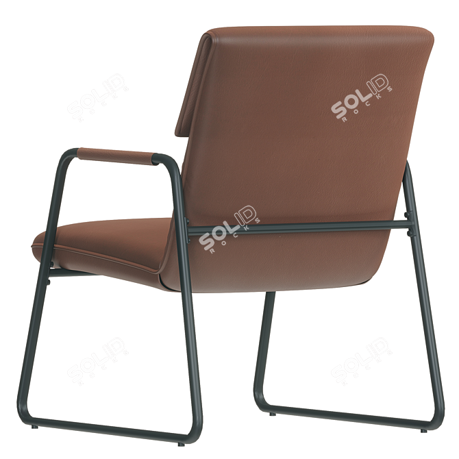 Streamlined Modern Lounge Chair 3D model image 4