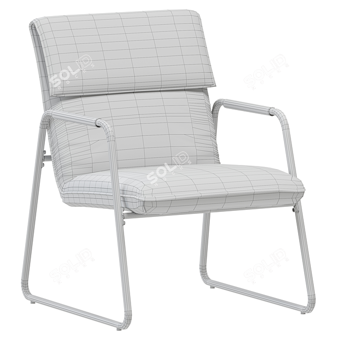 Streamlined Modern Lounge Chair 3D model image 5