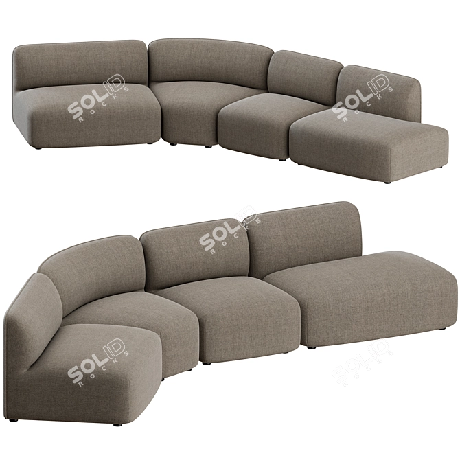 Wendelbo Panorama Curved Sofa 01 3D model image 1