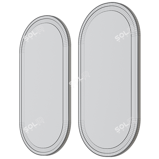 Modern Wall Mirror with Lighting 3D model image 2