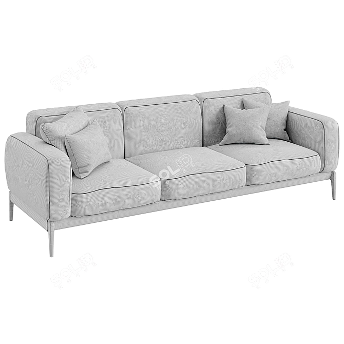 Modern Italian Romeo Compact Sofa 3D model image 3