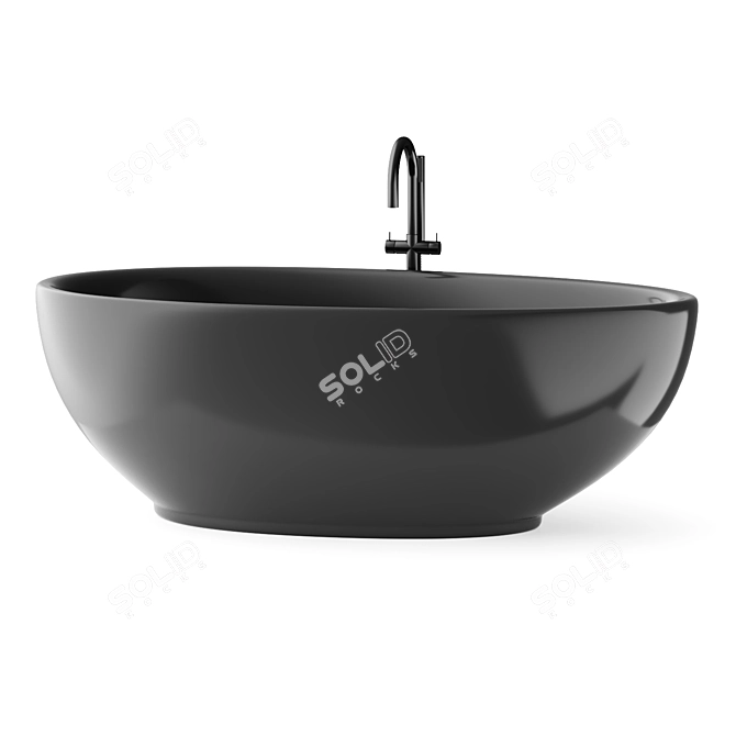 Luxury Oval Freestanding Acrylic Bathtub 3D model image 1