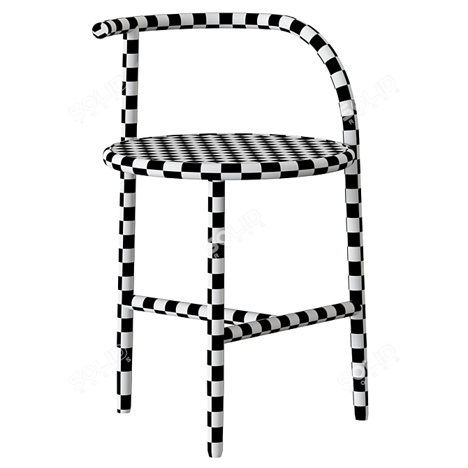 Modern Curve Stool by Wiener 3D model image 3