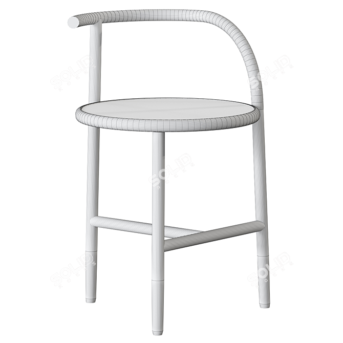 Modern Curve Stool by Wiener 3D model image 4