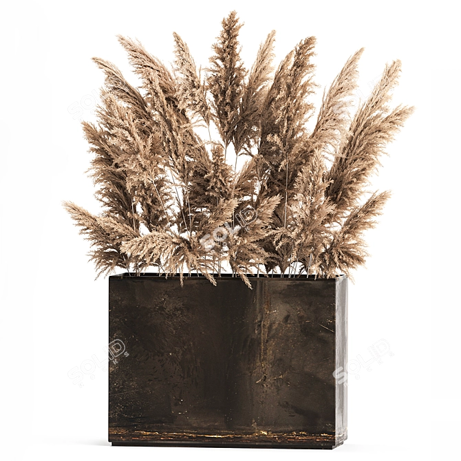 Rustic Metal Reed Bouquet 3D model image 1