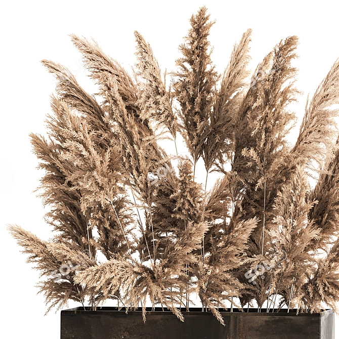 Rustic Metal Reed Bouquet 3D model image 2