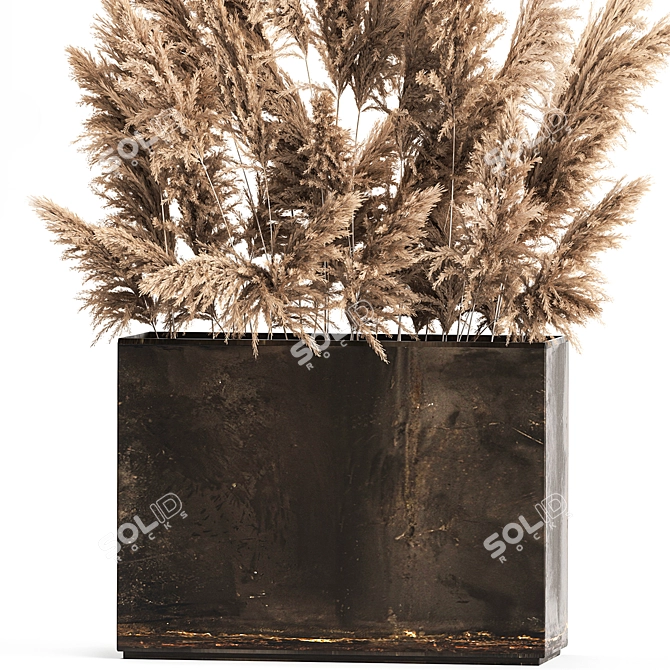 Rustic Metal Reed Bouquet 3D model image 4