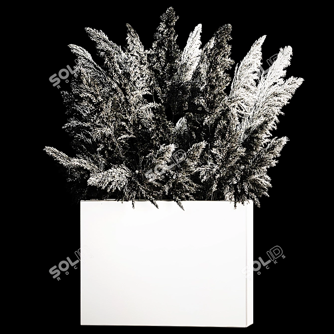 Rustic Metal Reed Bouquet 3D model image 6