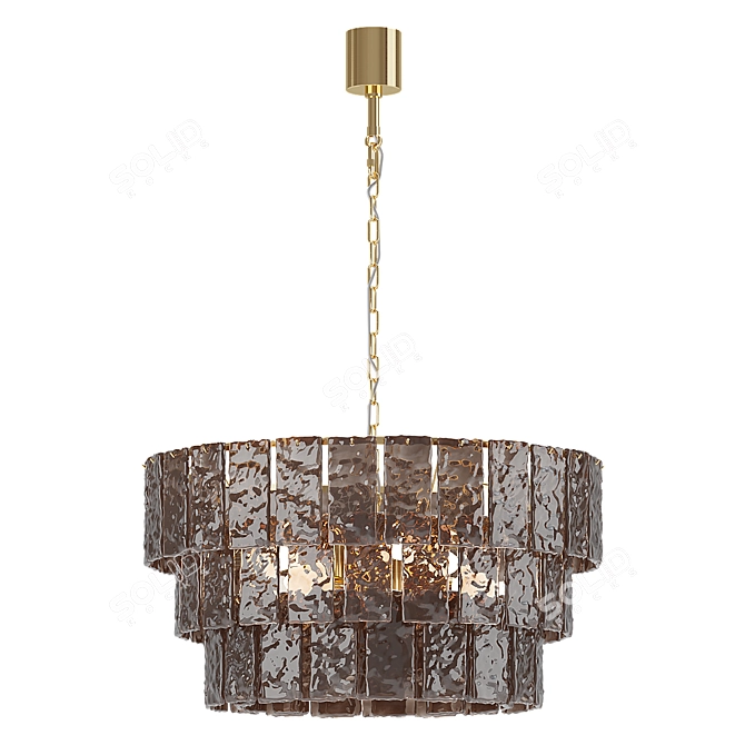 Glace Glass Hanging Chandelier 3D model image 2