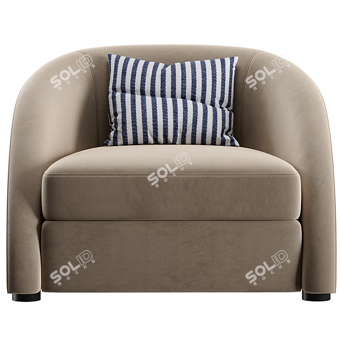 Elegant Modern Cruz Armchair Design 3D model image 2