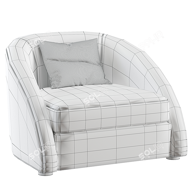 Elegant Modern Cruz Armchair Design 3D model image 5