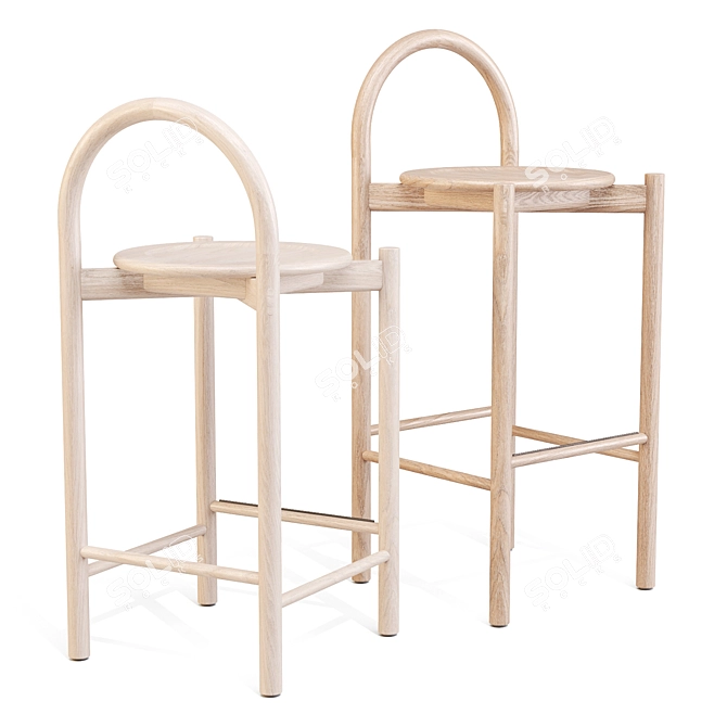 SBW Australia Halo Wooden Stools 3D model image 2