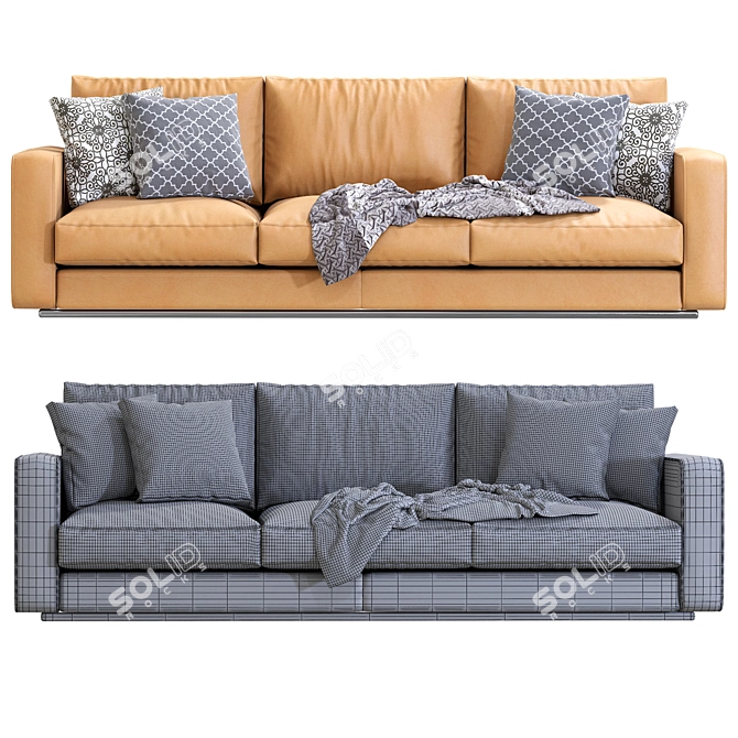 Modern Modular Reversi Sofa Design 3D model image 5