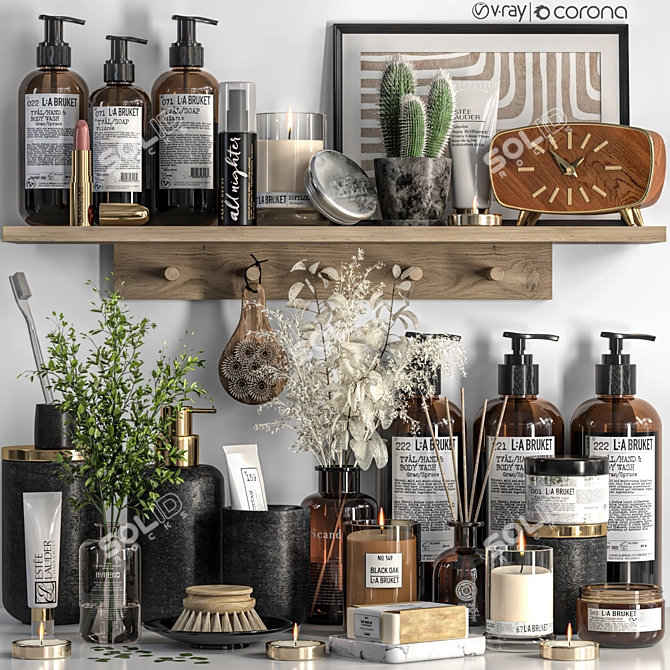 Modern Bathroom Accessories Set 2015 3D model image 1