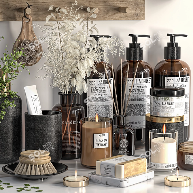 Modern Bathroom Accessories Set 2015 3D model image 2