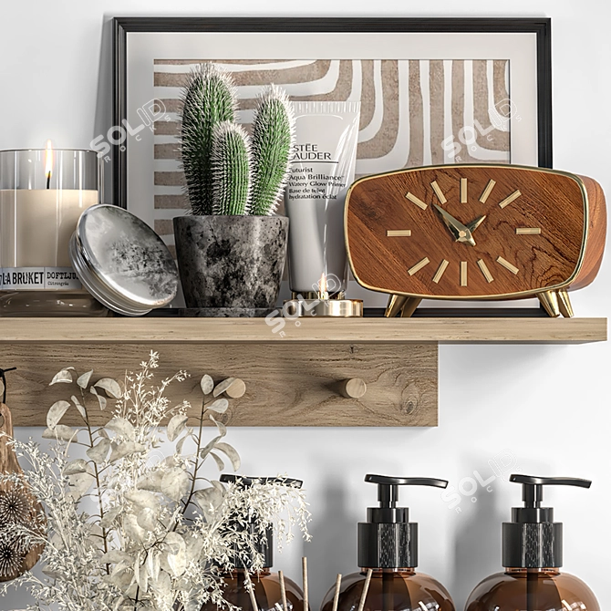 Modern Bathroom Accessories Set 2015 3D model image 4