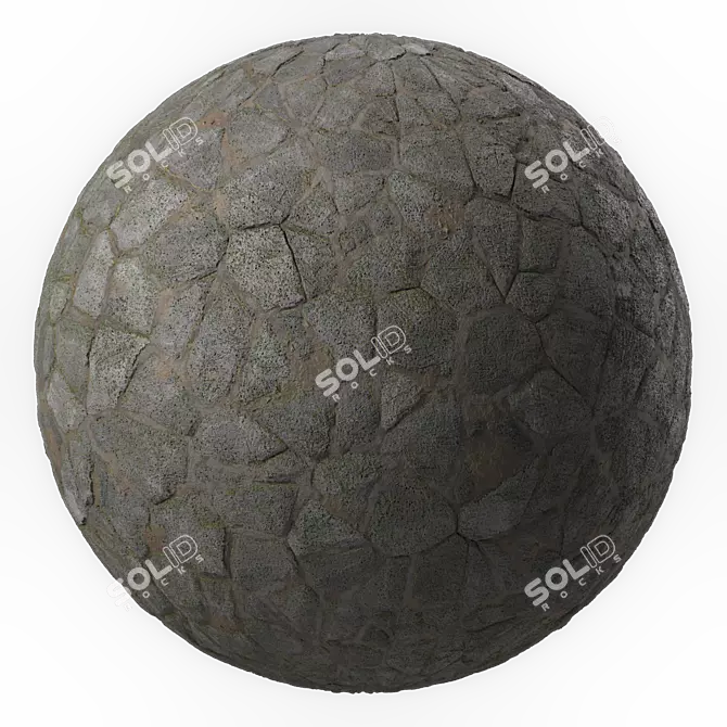 Moss Stone Wall Material 4k 3D model image 1