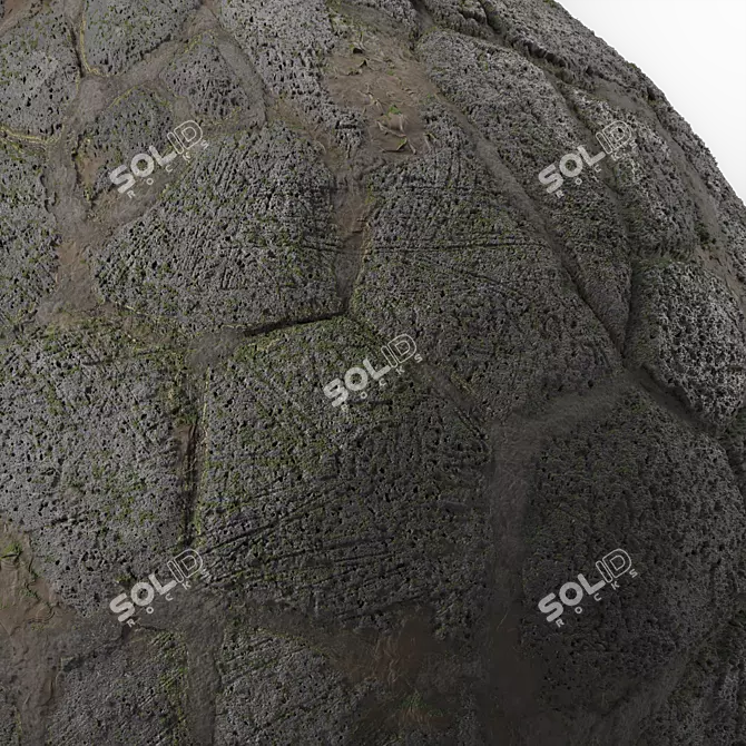 Moss Stone Wall Material 4k 3D model image 2