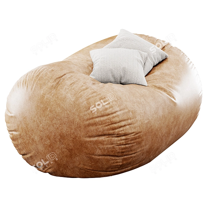 Teen Leather Bean Bag Lounge 3D model image 3