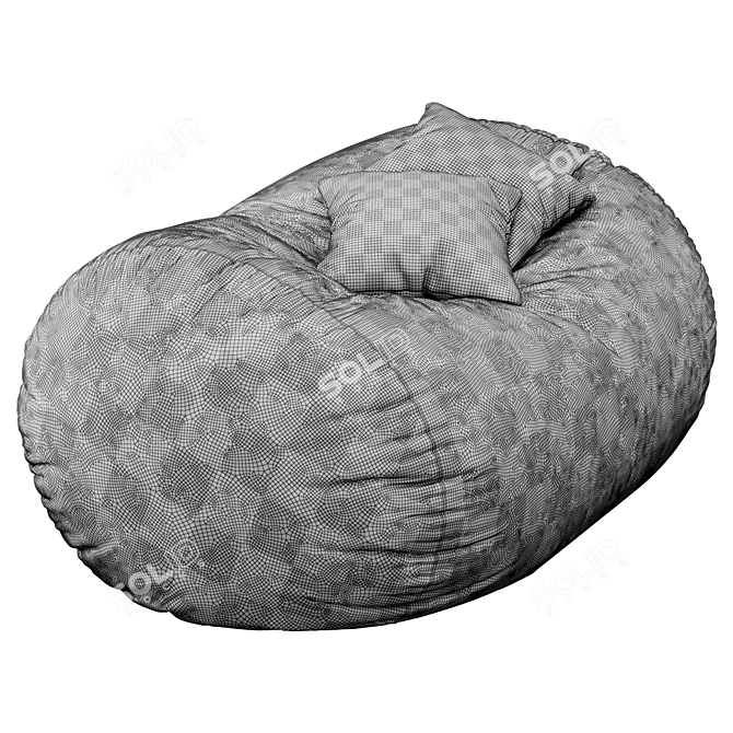 Teen Leather Bean Bag Lounge 3D model image 4