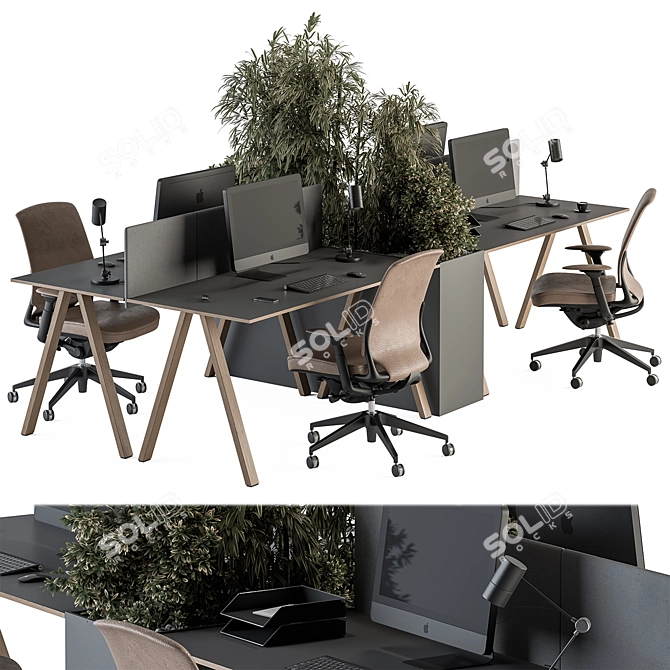 Office Furniture Set 347 3D model image 1