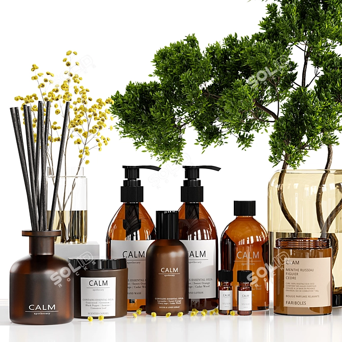 Contemporary Bathroom Accessory Set 3D model image 2