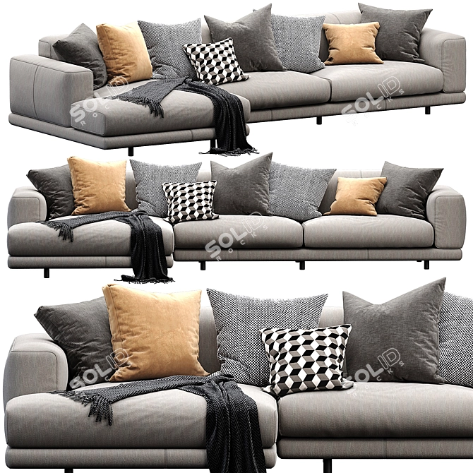  Sleek Nevyll Chaise Lounge 3D model image 1