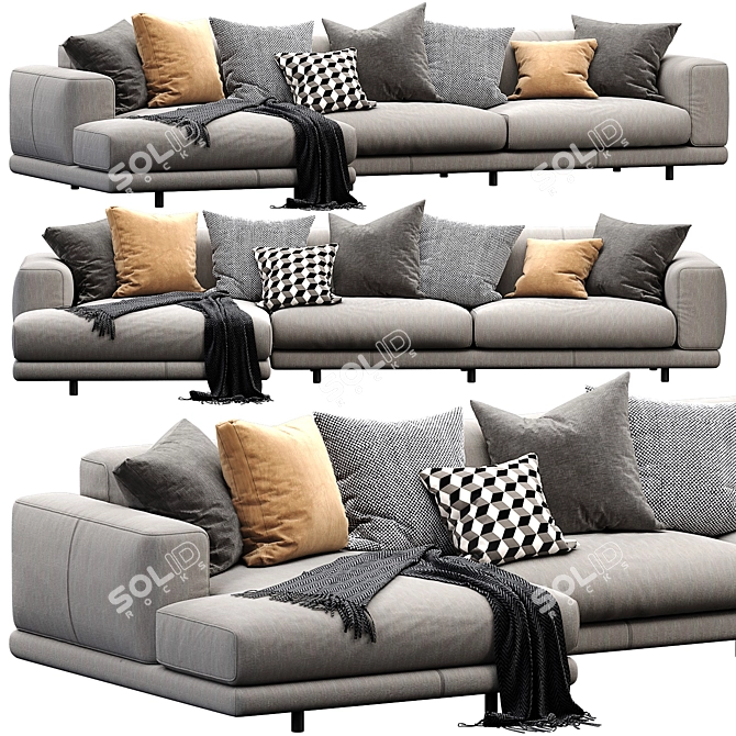  Sleek Nevyll Chaise Lounge 3D model image 2