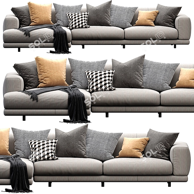  Sleek Nevyll Chaise Lounge 3D model image 3