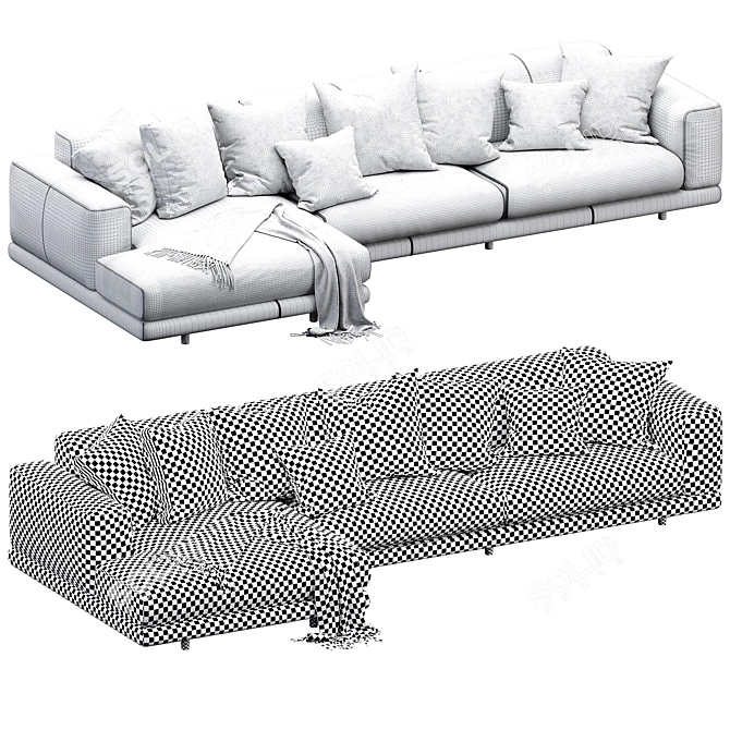  Sleek Nevyll Chaise Lounge 3D model image 5